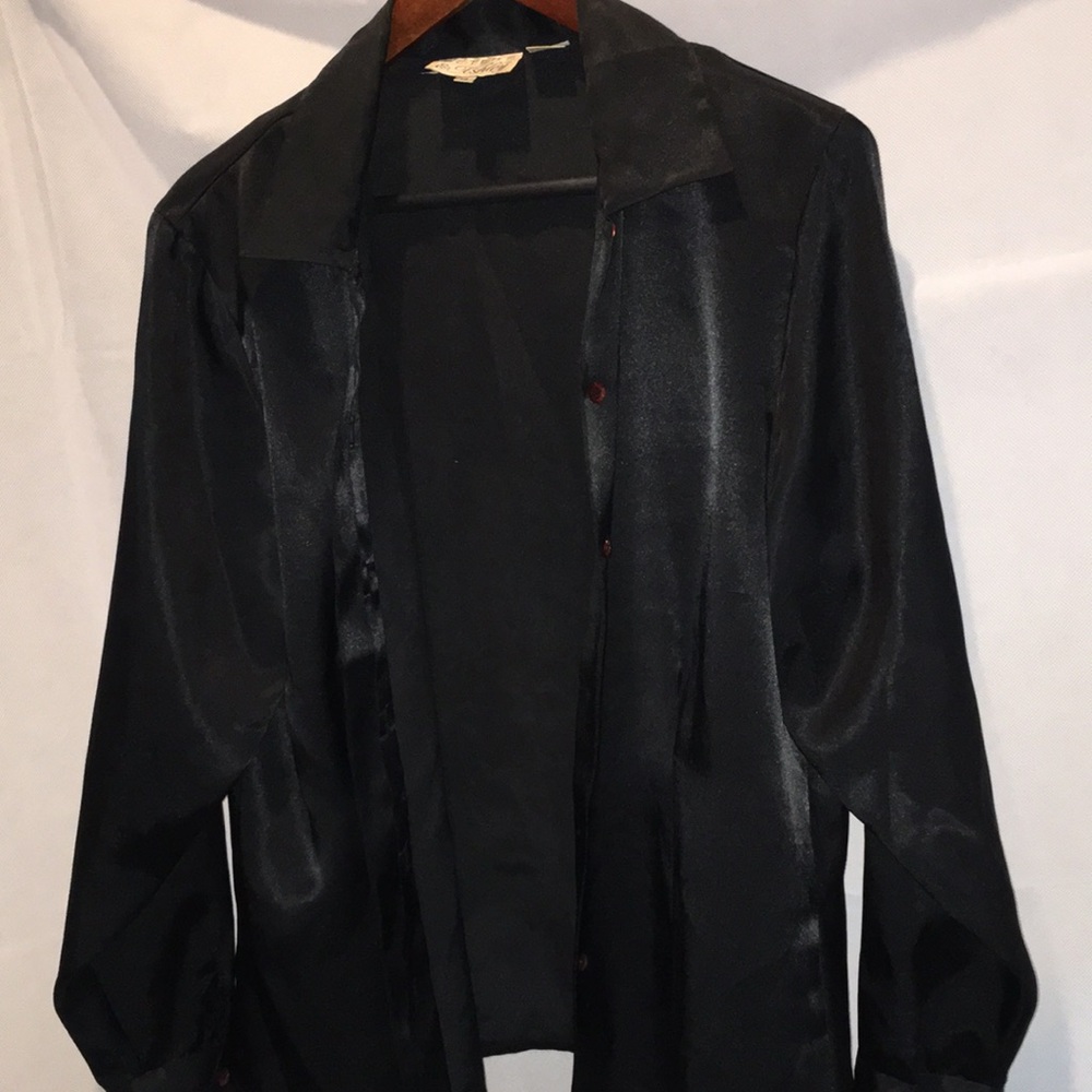 Peters & Ashley Black Button Down Blouse | Size 14